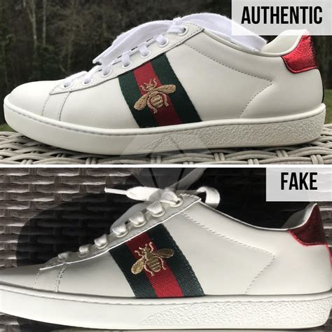 gucci bee sneakers real vs fake|how to check if gucci shoes are.